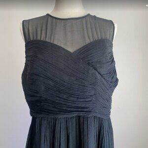 J. Crew Clara Dress 100% Silk Black Size 14